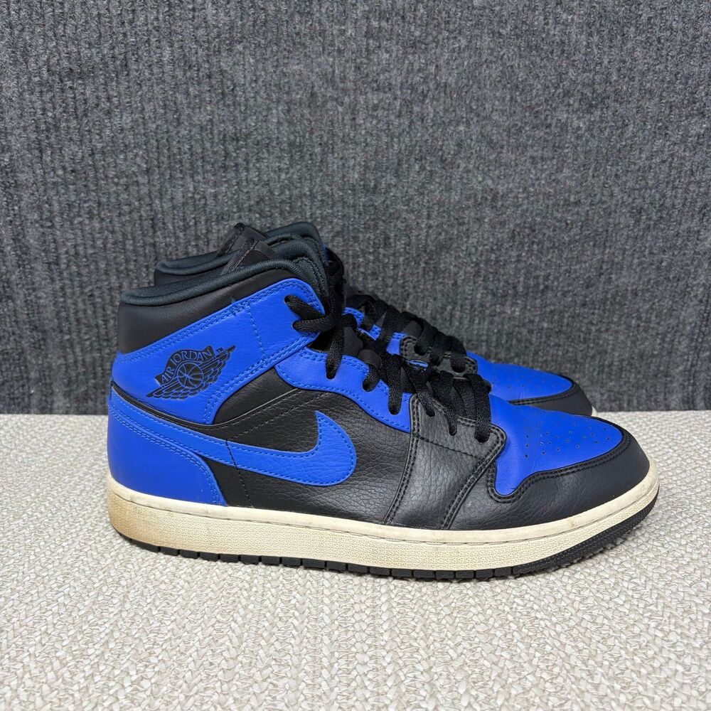 Nike Air Jordan 1 Mid Hyper Royal Blue Black Shoes Men’s Size 10 554724-077